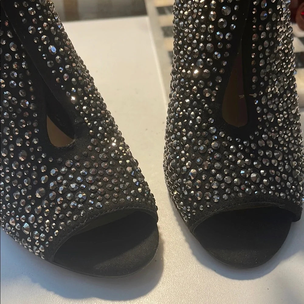 INC International Concepts Black Rhinestone Heels - Picture 15 of 16